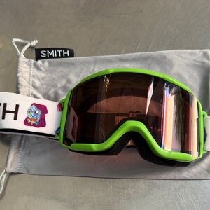 SMITH Kids Lime Green Goggles with Character Strap